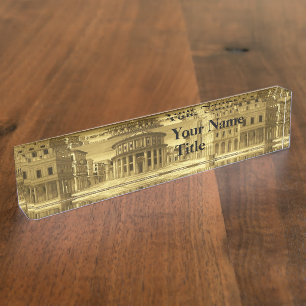 IDEAL CITY,Renaissance Architecture / Gold Yellow Name Plate