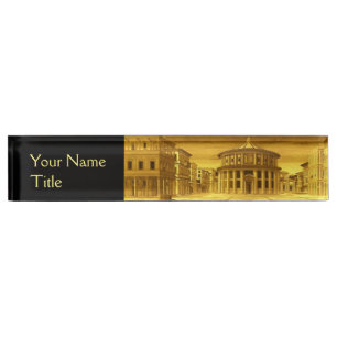 IDEAL CITY,Renaissance Architecture / Gold Yellow Name Plate