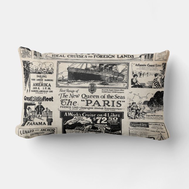 Ideal Cruises to Foreign Lands Lumbar Pillow (Front)