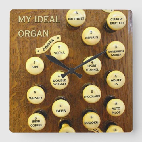 Ideal organ square wall clock