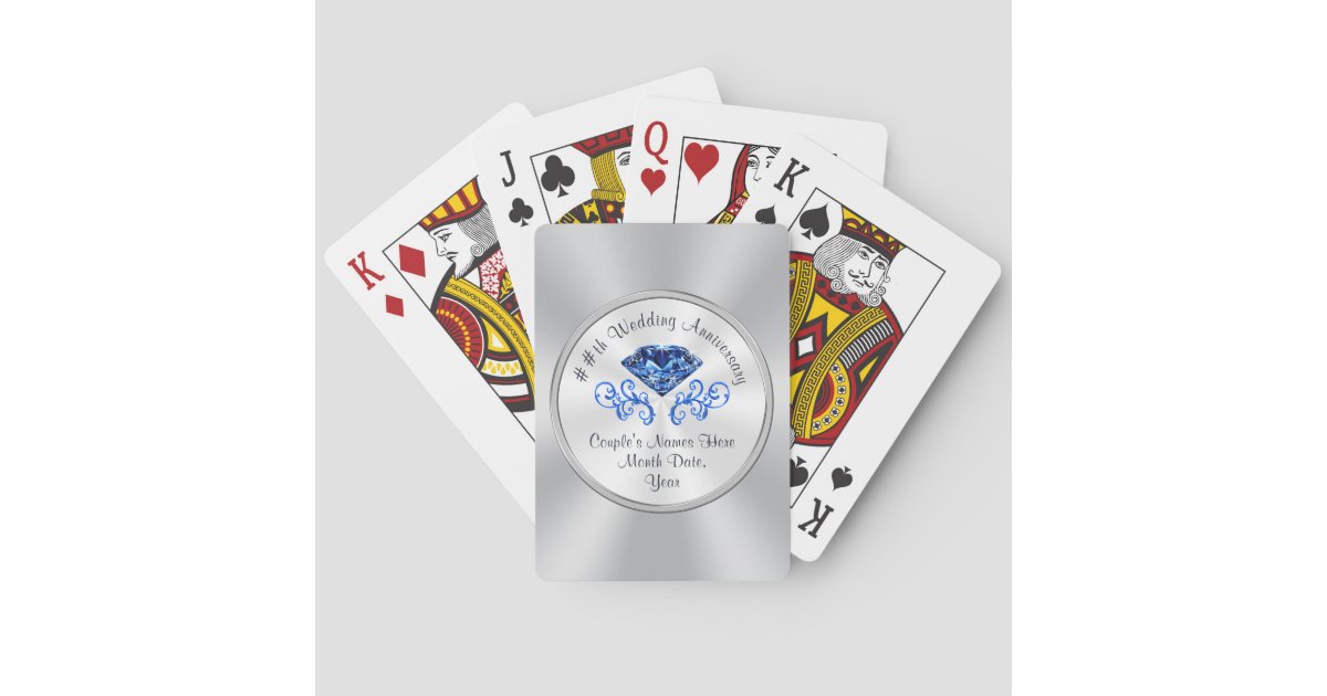 Ideas For 45th Wedding Anniversary Party Favors Playing Cards