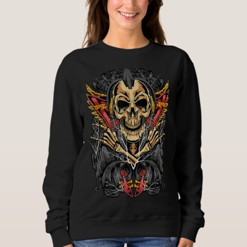 Ideas for Goth Punk Rock Horror Skull Metalheads Sweatshirt