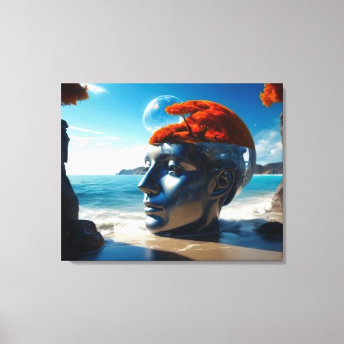 Ideas Unleashed Surreal Beach Stretched Canvas
