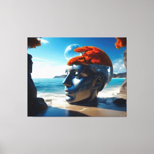 Ideas Unleashed Surreal Beach Stretched Canvas