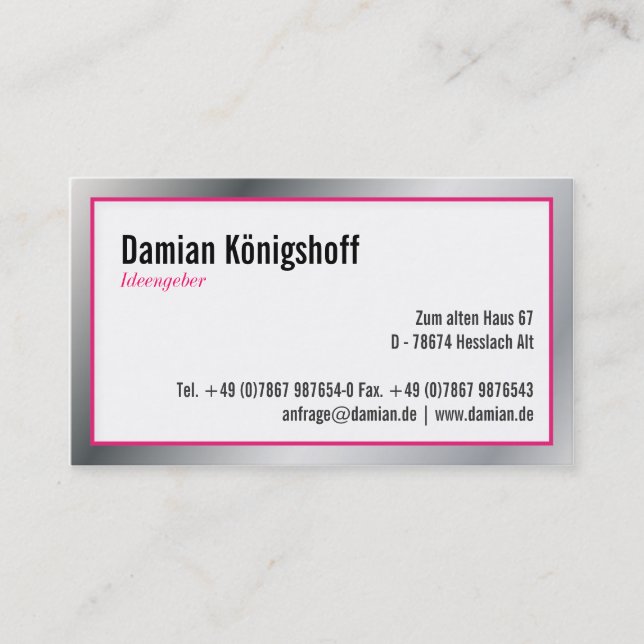 Ideengeber Visitenkarte Business Card (Front)