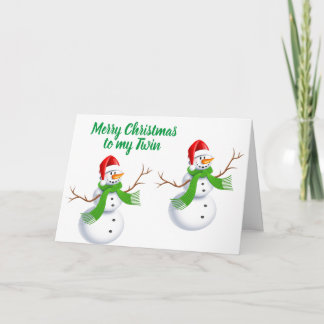 IDENTICAL SNOWMEN WISHES FOR CHRISTMAS TWIN CARD