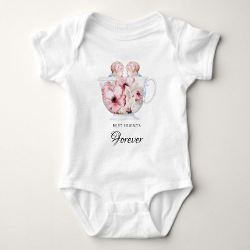 Identical TWIN Sisters Baby T_Shirt Baby Rose Baby Bodysuit