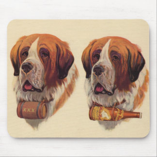 identical twin St. Bernards dogs Mouse Pad