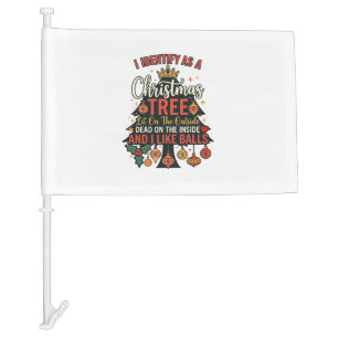 Identify As Christmas Tree Crown Balls Car Flag
