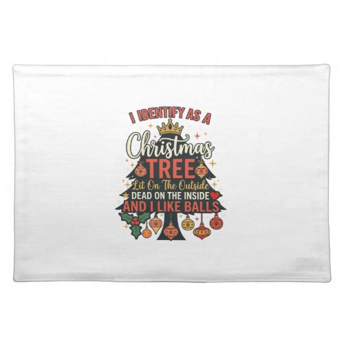 Identify As Christmas Tree Crown Balls Cloth Placemat