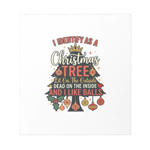Identify As Christmas Tree Crown Balls Notepad