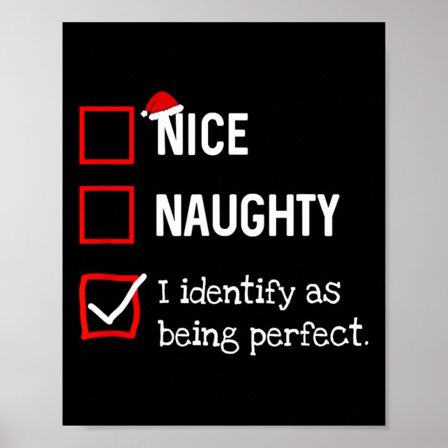 Identify As Perfect Fun Naughty Nice List Christma Poster (Front)