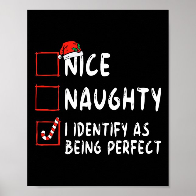 Identify As Perfect Fun Naughty Nice List Christma Poster (Front)