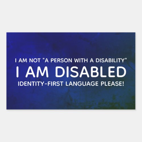 Identity_First Disability Rectangular Sticker