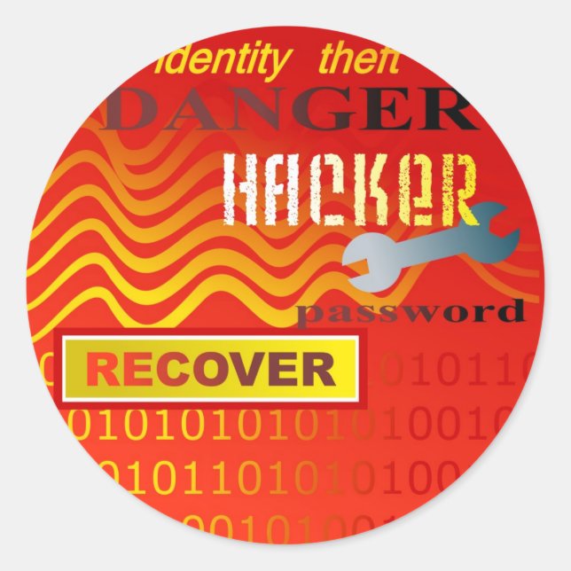 Identity Theft Classic Round Sticker (Front)