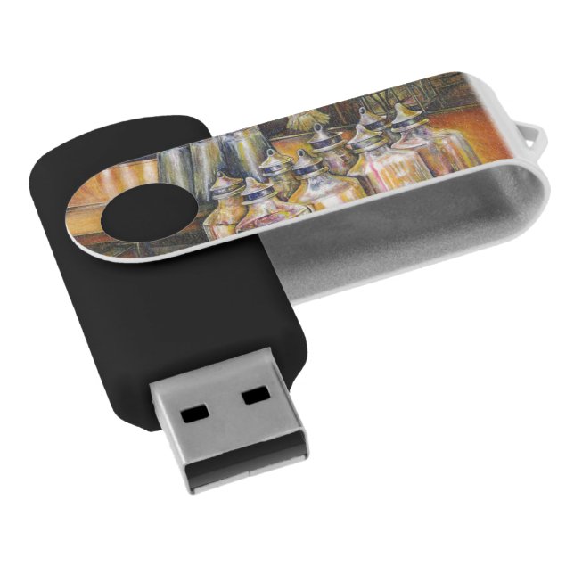 Ideography of Golden Light Flash Drive (Angled)