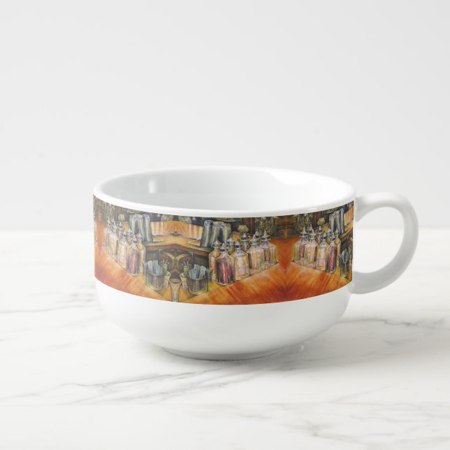 Ideography of Golden Light Soup Mug (Left)