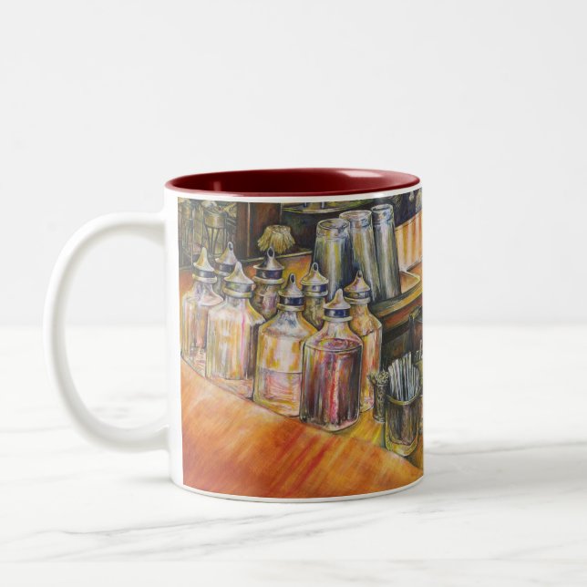 Ideography of Golden Light Two-Tone Coffee Mug (Left)