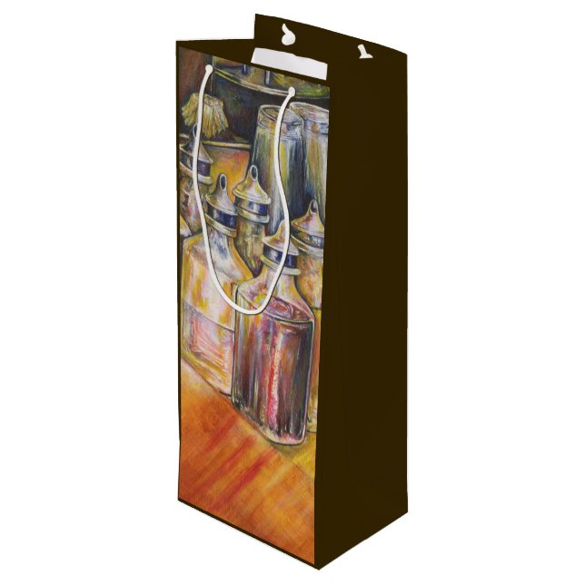 Ideography of golden Light Wine Gift Bag (Back Angled)
