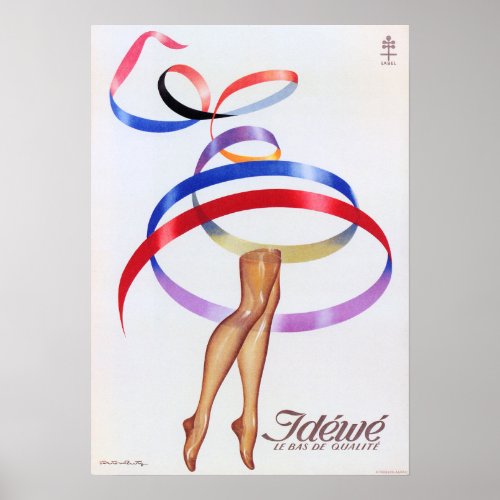 IDEWE Women Stocking Hosiery French Fashion Advert Poster