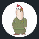 IDF Soldier Classic Round Sticker<br><div class="desc">An Illustration of an IDF (Israeli Deffence Force) Soldier, from the T'ZANCHANIM Brigade. This brigade is well known for its red beret and the prestigious parachuter wings insignia. He also has the traditional "TZ'AHAL" inscription in yellow letters. This illustration was created by using clean, elegant, simple and humorous principles. It...</div>