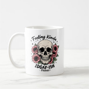 IDGAF-ISH Mug Funny Skull Floral Coffee Cup