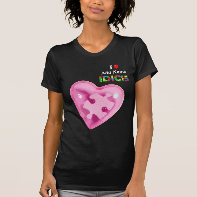 IDIC15 Womens Dark Shirt Pink Heart Customize (Front)