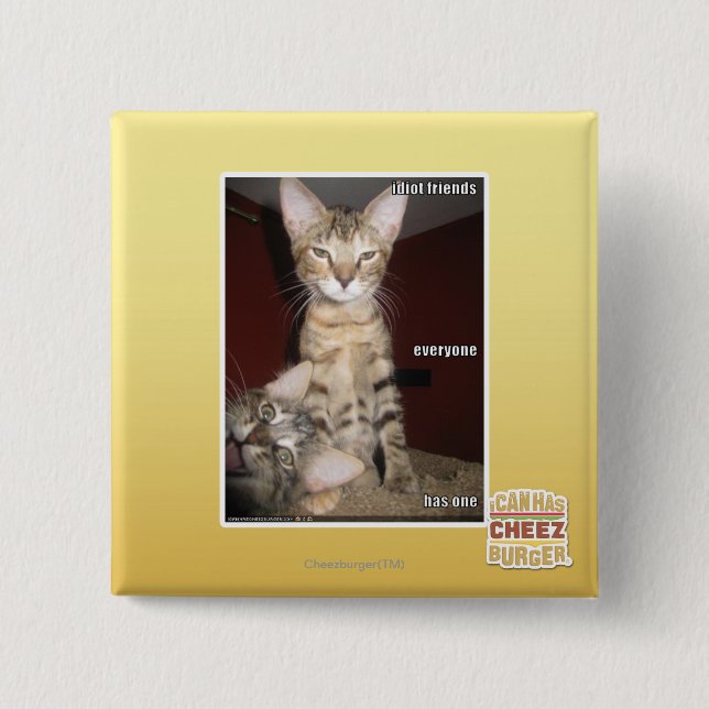 Idiot Friends Pinback Button (Front)