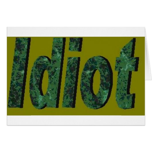 "Idiot" Green stylized design Cards (Front Horizontal)