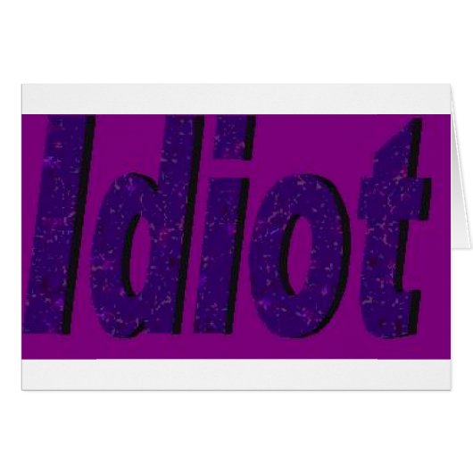 "Idiot" purple stylized design Cards (Front Horizontal)