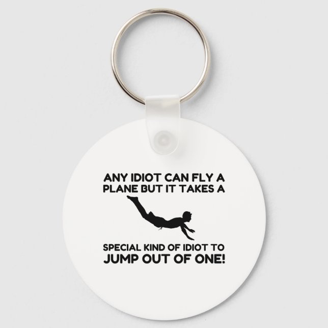 IDIOT SKYDIVING KEYCHAIN (Front)