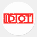 Idiot Stamp Classic Round Sticker