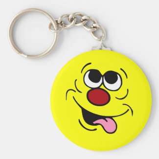 Idiotic Smiley Face Grumpey Key Chain