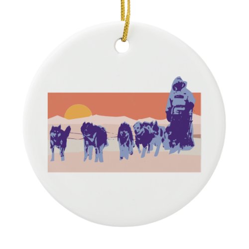 Iditarod Ceramic Ornament