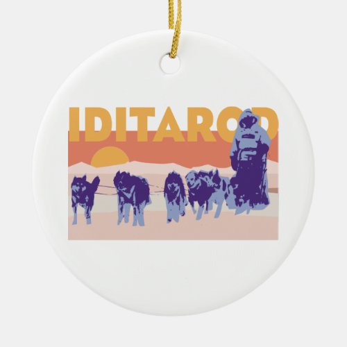 Iditarod Race Ceramic Ornament