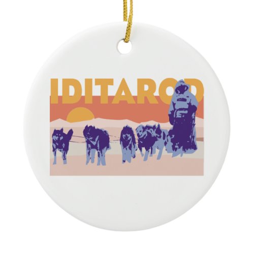 Iditarod Race Ceramic Ornament