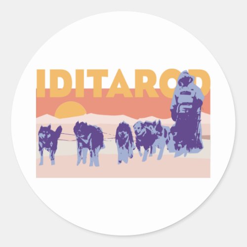 Iditarod Race Classic Round Sticker