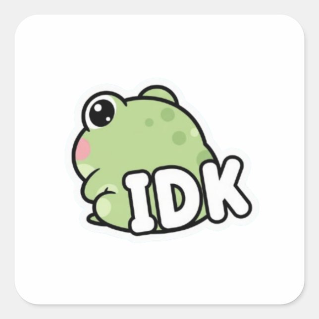 IDK Frog Sticker Cute Ignoring Frog Minimal Meme K (Front)