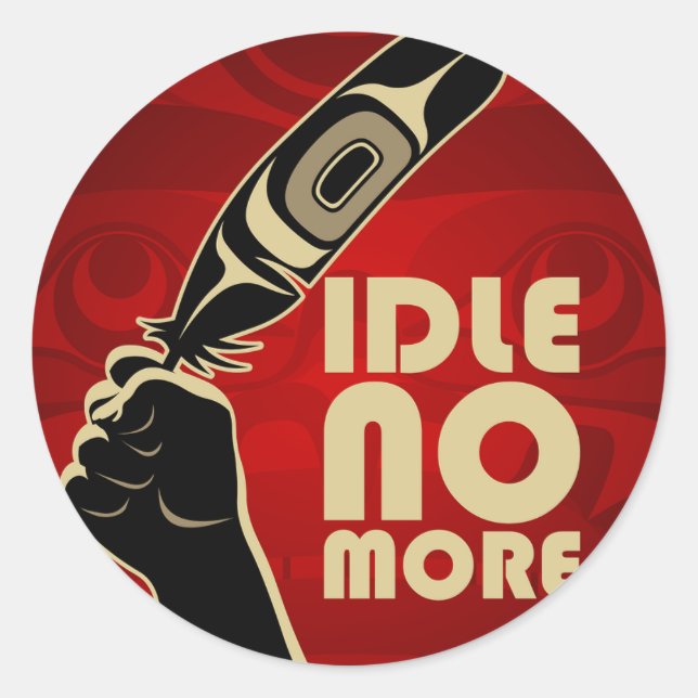 IdleNoMore Classic Round Sticker (Front)