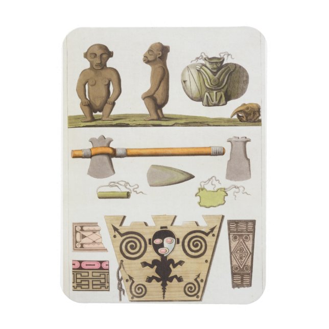 Idols of the Caribbeans (colour engraving) Magnet (Vertical)