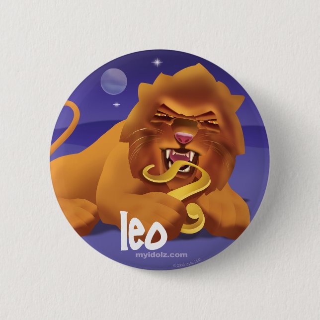 Idolz Leo Circle Pinback Button (Front)
