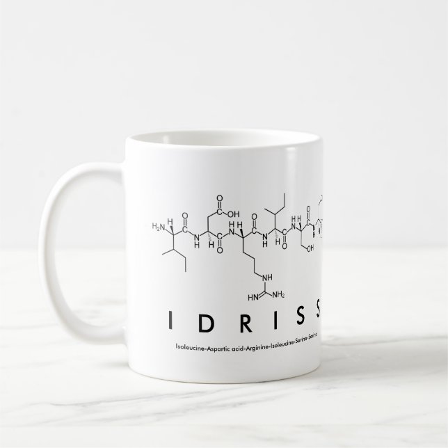 Idriss peptide name mug (Left)