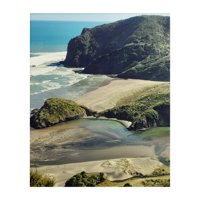 Idyllic Anawhata Beach Coastal Auckland Photo Acrylic Print (Front)