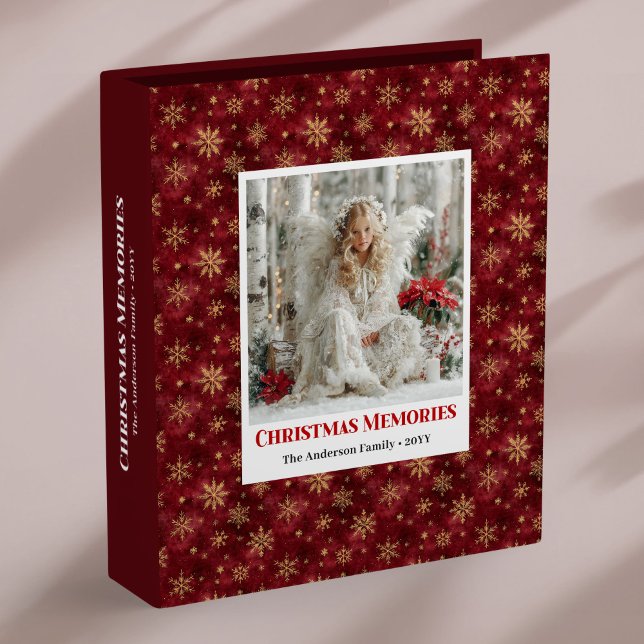 Idyllic Angelic Christmas Red Floral Beauty Album 3 Ring Binder (Idyllic Angelic Christmas Red Floral Beauty ring binder)