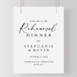 Idyllic Calligraphy Rehearsal Dinner Welcome Poster<br><div class="desc">This idyllic calligraphy rehearsal dinner welcome poster is perfect for a rustic wedding rehearsal. The simple and elegant design features classic and fancy script typography in black and white.</div>