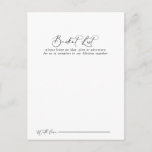 Idyllic Calligraphy Wedding Bucket List Cards<br><div class="desc">These idyllic calligraphy wedding bucket list cards are the perfect activity for a rustic wedding reception or bridal shower. The simple and elegant design features classic and fancy script typography in black and white. 

Change the wording to suit any life event. Bucket list sign is sold separately.</div>