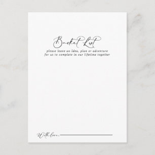 Idyllic Calligraphy Wedding Bucket List Cards