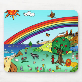 Idyllic Children's Landscape -- Paradise Binder Mouse Pad
