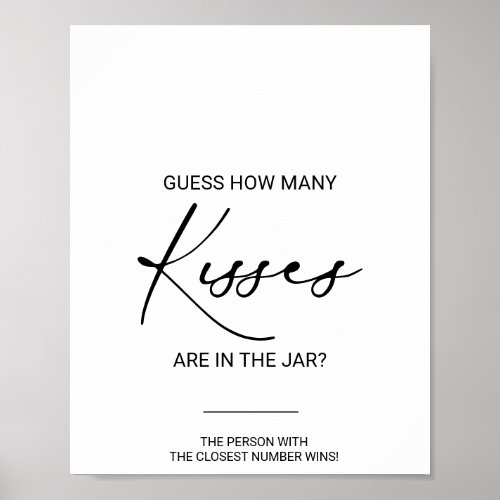 Idyllic How Many Kisses Bridal Shower Game  Poster