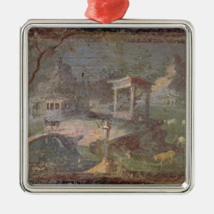 Idyllic Landscape, from Herculaneum, Metal Ornament